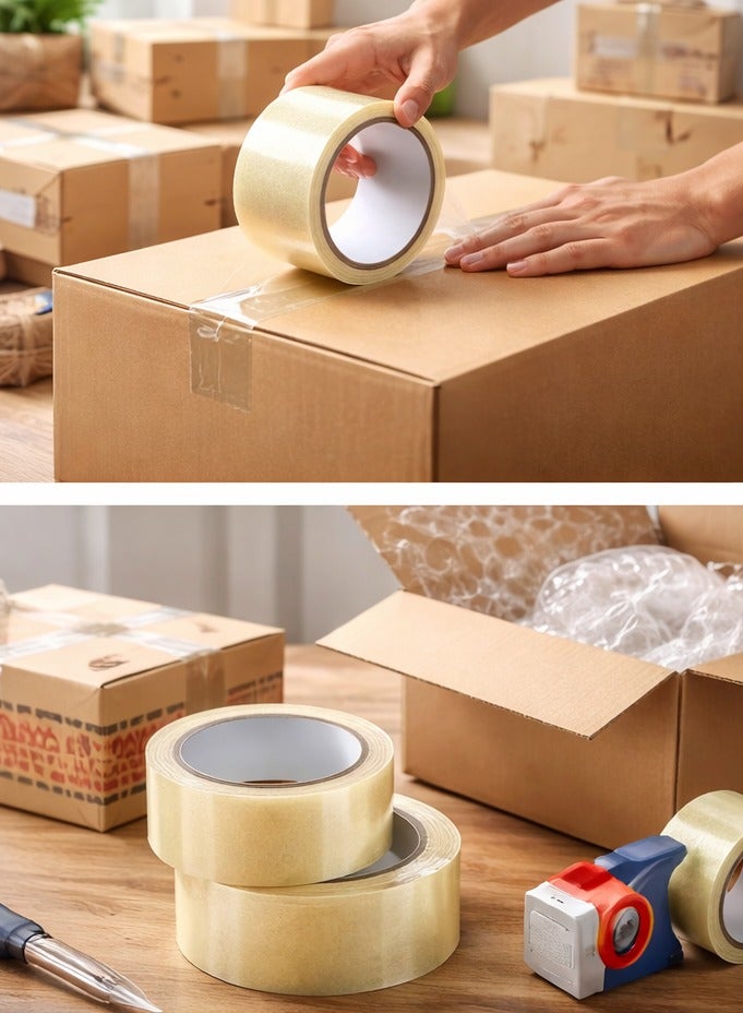 HarabiMed Clear Packing Tape 80 Yards (2 Roll) – Strong Adhesive Sealing Tape for Boxes, Moving & Shipping – Transparent Heavy Duty - Image 5